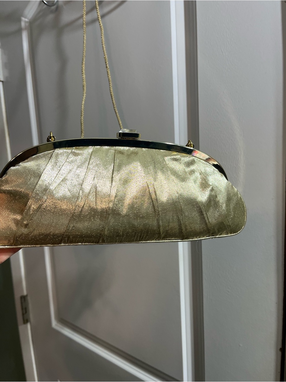 Kate Landry Metallic Gold Evening Clutch - Picture 15 of 15